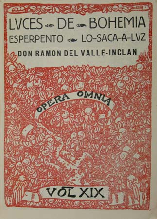 Portada de Luces de Bohemia, volumen XIX de las “Opera Omnia” (1924).